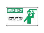 Safety Shower Sign Accuform Signs MFSD931VP 7 Hx10 W