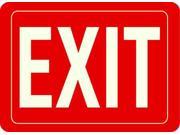 ELECTROMARK S220R Exit Sign 8 x 12In WT Red Exit ENG Text