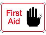 UNITED VISUAL PRODUCTS UVOS1059 First Aid Sign 6 x 9In R and BK WHT ENG