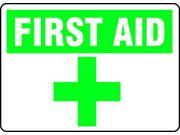 ACCUFORM SIGNS MFSD923VA First Aid Sign 7 x 10In GRN WHT AL ENG