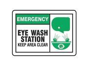 ACCUFORM SIGNS MFSD927VS Eye Wash Sign 10 x 14In GRN and BK WHT