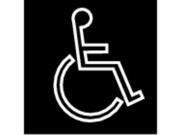 BRADY 70123 Wheelchair Sign 6 x 6In WHT BK SYM SURF