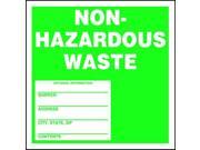 ACCUFORM SIGNS MHZW11EVP Nonhazardous Waste Label 6 In. H PK 25