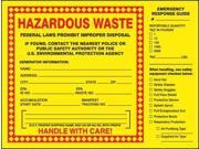Hazardous Waste Label Accuform Signs MHZW27PSP 6 Hx6 W