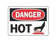 ACCUFORM SIGNS MCHL127VS Danger Sign 7 x 10In R and BK WHT Hot
