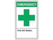 First Aid Sign Accuform Signs MRSD901VP 10 Hx7 W