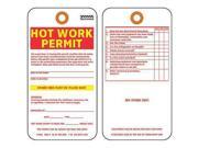 ELECTROMARK Y6040504 Hot Work Tag 5 3 4 x 3 In R Wht PK25