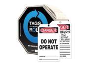 ACCUFORM SIGNS TAR121 Danger Tag 6 1 4 x 3 In Cardstock PK250