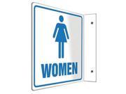 ACCUFORM SIGNS PSP745 Restroom Sign 8 x 8In BL WHT PLSTC Women