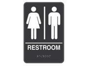 COSCO 98096 Restroom Sign 9 x 6In WHT BK Plastic ENG