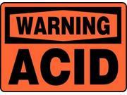 ACCUFORM SIGNS MCHL316VP Warning Sign 7 x 10In BK ORN PLSTC Acid