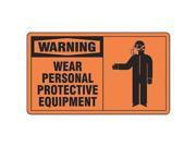 ACCUFORM SIGNS MPPE311VS Warning Sign 7 x 10In BK ORN ENG SURF