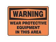 ACCUFORM SIGNS MPPE314VS Warning Sign 7 x 10In BK ORN ENG Text