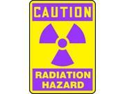 ACCUFORM SIGNS MRAD701VS Caution Radiation Sign 10 x 7In Pink YEL