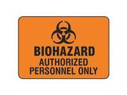 ACCUFORM SIGNS MBHZ501VS Biohazard Sign 7 x 10In BK ORN SURF