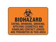 ACCUFORM SIGNS MBHZ509VP Biohazard Sign 7 x 10In BK ORN PLSTC