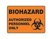 ACCUFORM SIGNS MBHZ504VP Biohazard Sign 10 x 14In BK ORN PLSTC