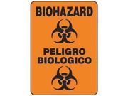 ACCUFORM SIGNS SBMBHZ530VP Biohazard Sign 14 x 10In BK ORN PLSTC