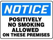 ACCUFORM SIGNS MSMK803VA Notice No Smoking Sign 10 x 14In AL ENG