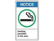 Smoking Area Sign Accuform Signs MRMK803VP 10 Hx7 W