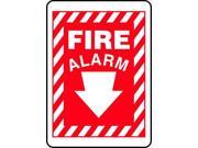 ACCUFORM SIGNS MFXG448VP Fire Alarm Sign 10 x 7In WHT R PLSTC ENG