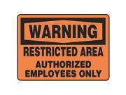 ACCUFORM SIGNS MADM306VS Warning Sign 10 x 14In BK ORN ENG Text