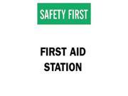 First Aid Sign Brady 22647 14 Hx10 W