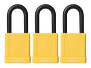 ABUS 74 40 KAX3 YELLOW Lockout Padlock Key Alike Yellow PK3