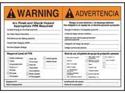 ACCUFORM SIGNS SBLELC336 Label 7x10 Warning Arc Flash and