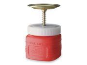 JUSTRITE 14018 Plunger Can 1 qt. Polyethylene Red