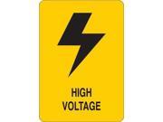 CONDOR Y4035444 Safety Sign Vinyl High Voltage 10 in. H