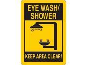 CONDOR Y4034440 Safety Sign Eye Wash Shower Corner Holes