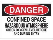 CONDOR Y4033880 Danger Sign Confined Space Hazardous Al