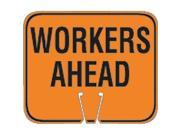 TAPCO 535 00028 Traffic Cone Sign Orange Blk Workers Ahead