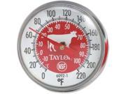 Taylor 5 Analog Thermometer with 0 to 220 F 6092NRD