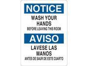 CONDOR Y4035225 Notice Sign, Bilingual, 7x5 in., Vinyl CONDOR Y4035225 Notice Sign, Bilingual, 7x5 in., Vinyl