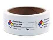 ROLL PRODUCTS 141539 Hazard Chemical Label Roll PK 250
