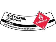 ACCUFORM SIGNS MCSLACR Cylinder Label 5 1 4x2 In. Acetylene