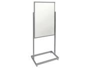 Pedestal Display Board United Visual Products UVWPS2436 CHROME WHITE