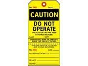 ELECTROMARK T393 Caution Do Not Operate 2 7 8 x5 3 4 Cardstock PK 100