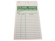 Eye Wash Inspection Record Tag Badger Tag Label Corp 124 5 3 4 Hx3 9 64 W
