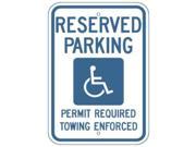 ZING 2679 Handicap Parking Sign 18in Hx12in L