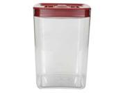 CLICKCLACK 623501 Sq Storage Canister 4.5qt Clear Red PK4