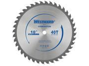 WESTWARD 24EL45 Circular Saw Blades 10 In 40T