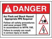 ACCUFORM SIGNS LELC313 Label 31 2x5 Danger Arc Flash and Shock G0469421