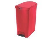 25 3 32 Step On Trash Can Red Rubbermaid 1883571