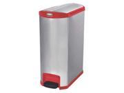27 11 34 Step On Trash Can Red Rubbermaid 1902003