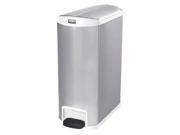 27 11 64 Step On Trash Can Silver White Rubbermaid 1902005