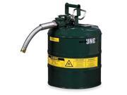 JUSTRITE 7250430 Type II Safety Can 171 2 In. H Green