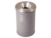 JUSTRITE 26630G WITH TOP OpenTop Trash Can Round 30 gal. Gray